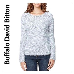 BUFFALO DAVID BITTON Blue & White Sweater Knit Super Soft size medium